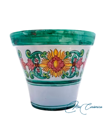 Maceta de Cerámica Floral