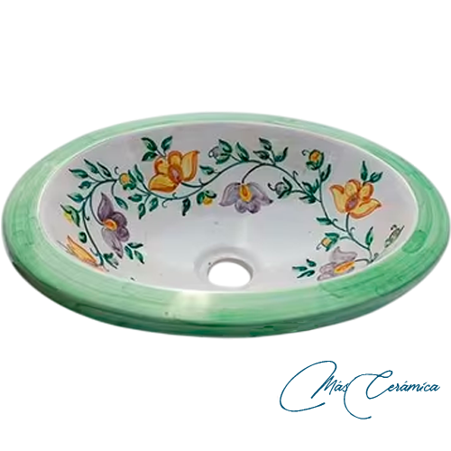 Lavabo Floral de Cerámica | Diseño Artesanal – MasCerámica Lavabo Floral de Cerámica | Diseño Artesanal – MasCerámica