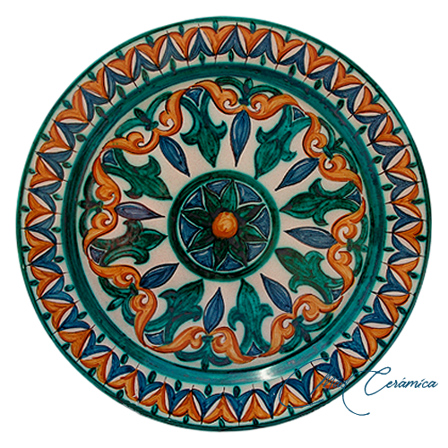 Plato de Cerámica Árabe Abir – Decoración Talavera pintada a mano Plato de Cerámica Árabe Abir – Decoración Talavera pintada a mano