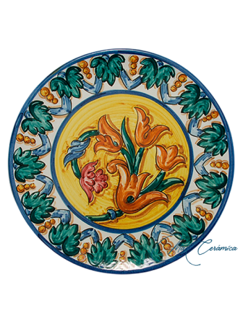 Plato de Cerámica de Renacimiento Baco