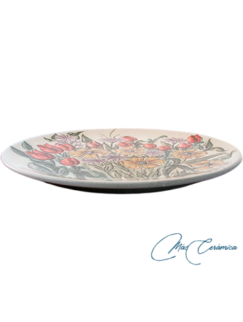 Plato de Cerámica Floral Azucena