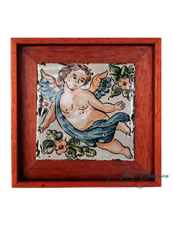 Cuadro de Cerámica Ángel azul
