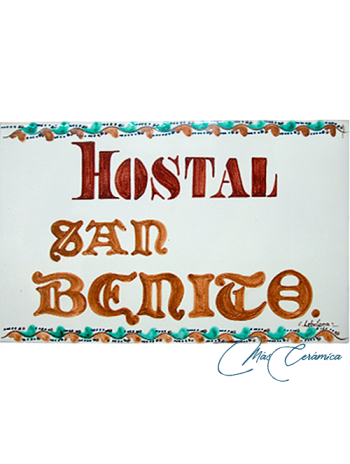 Rótulo Cerámico "Hostal"