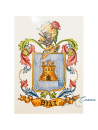 Placa Cerámica Escudo Heráldico “Díaz” – Decoración familiar artesanal