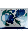 Azulejo Artesanal Flor Antigua Azul – Cerámica pintada a mano | MásCerámica