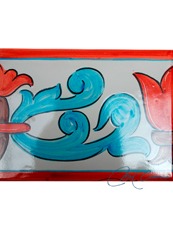 Azulejo Artesanal Velázquez Turquesa – Cerámica pintada a mano | MásCerámica