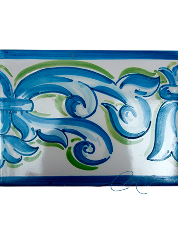 Azulejo Artesanal Velázquez Azul – Cerámica pintada a mano | MásCerámica