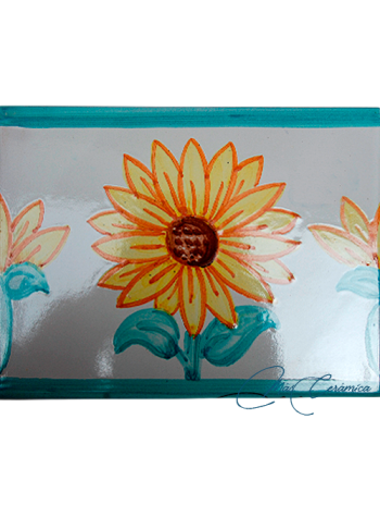 Azulejo Artesanal "Girasol" – Cerámica pintada a mano | MásCerámica