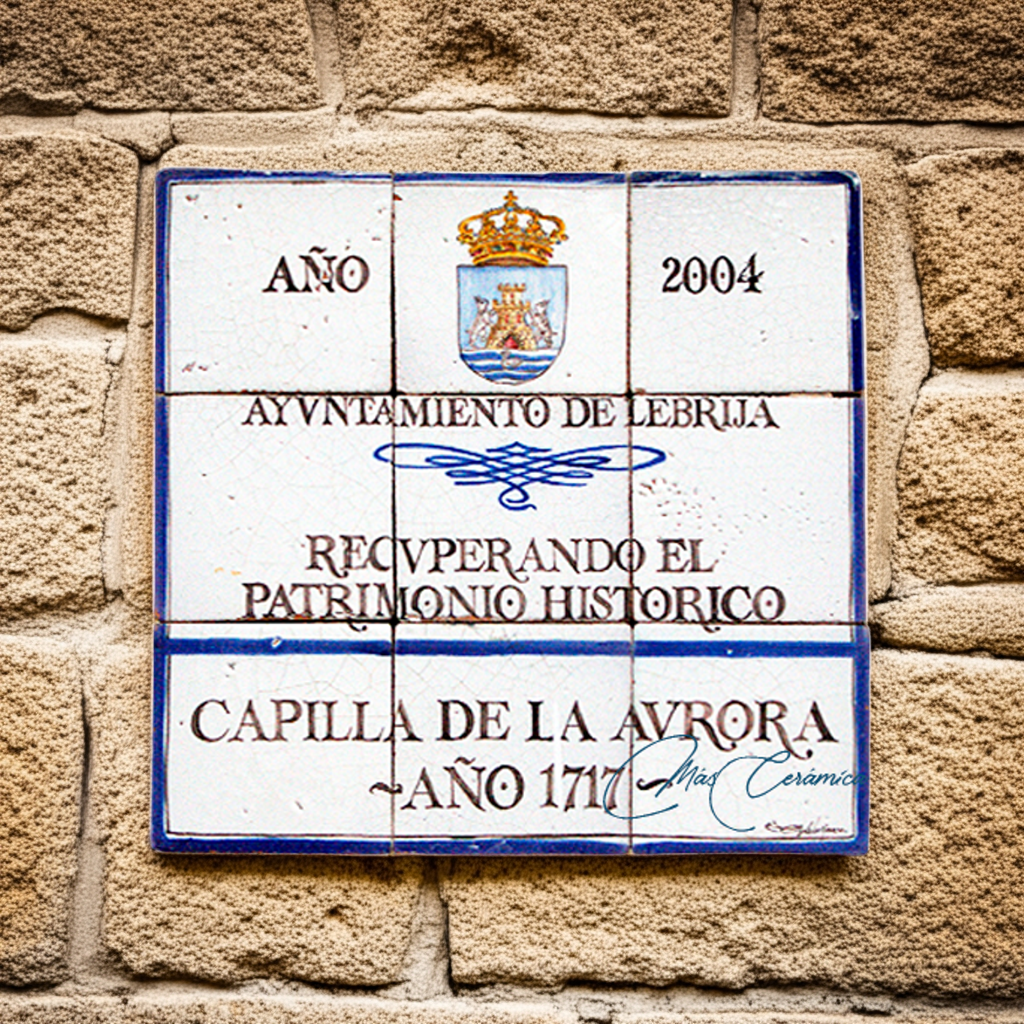 Rótulo cerámico Capilla de la Aurora