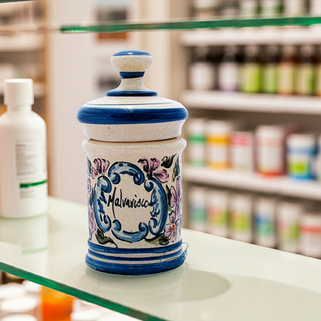 Tarro de cerámica estilo farmacia antigua